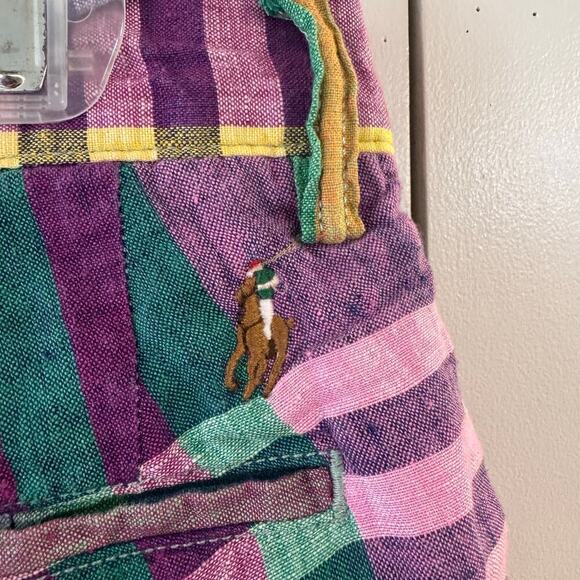 Polo Ralph Lauren Classic Fit Men’s Linen Plaid Short Multicolored Preppy Sz 28 - Picture 5 of 7